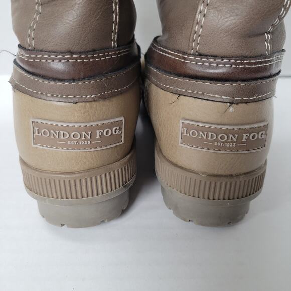 London Fog Melton 2 womens winter duck boots snow boots faux fur brown size 7 - Picture 6 of 14